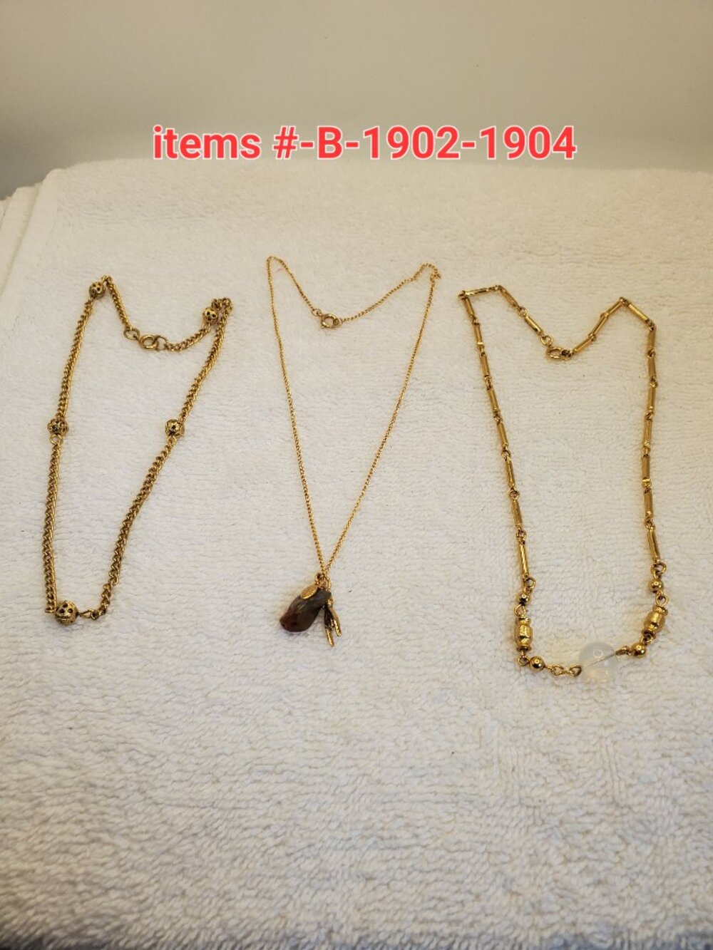 3 Gold Chain Necklaces, items # B -1902-1904, wt. 26 grams.